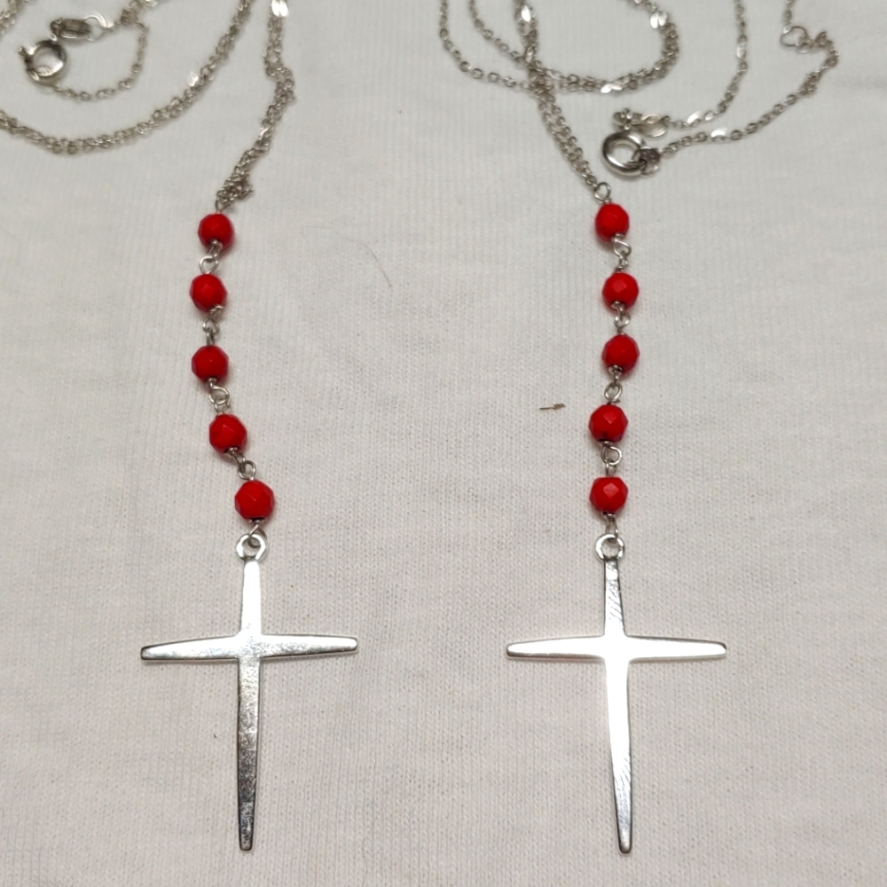 pair of sterling crosses